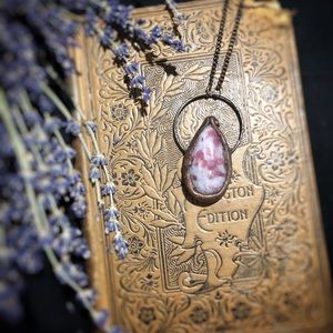 Handmade Electroformed Lepidolite Pendant Necklace